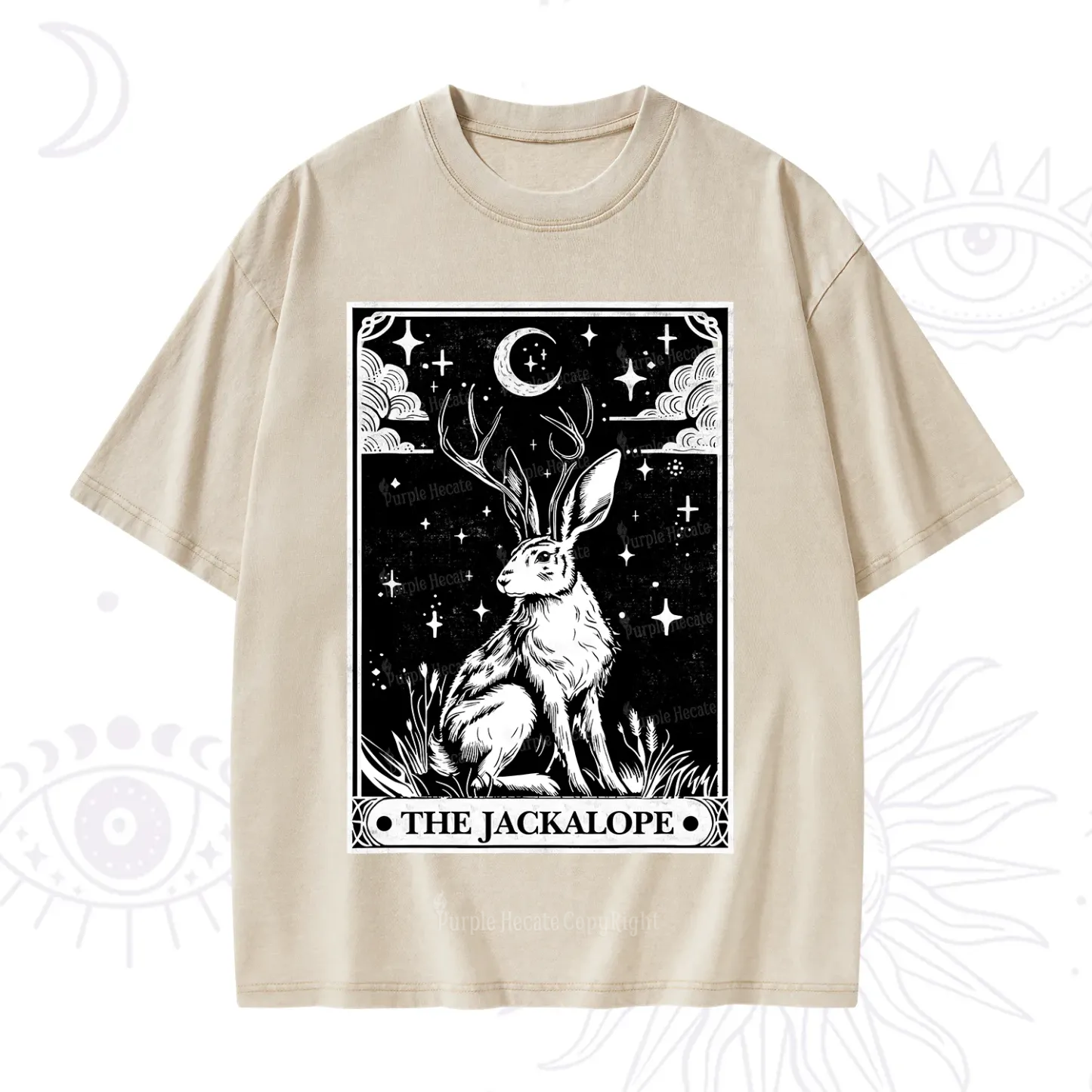 Purplehecate The Jackalope Tarot Washed T-Shirt