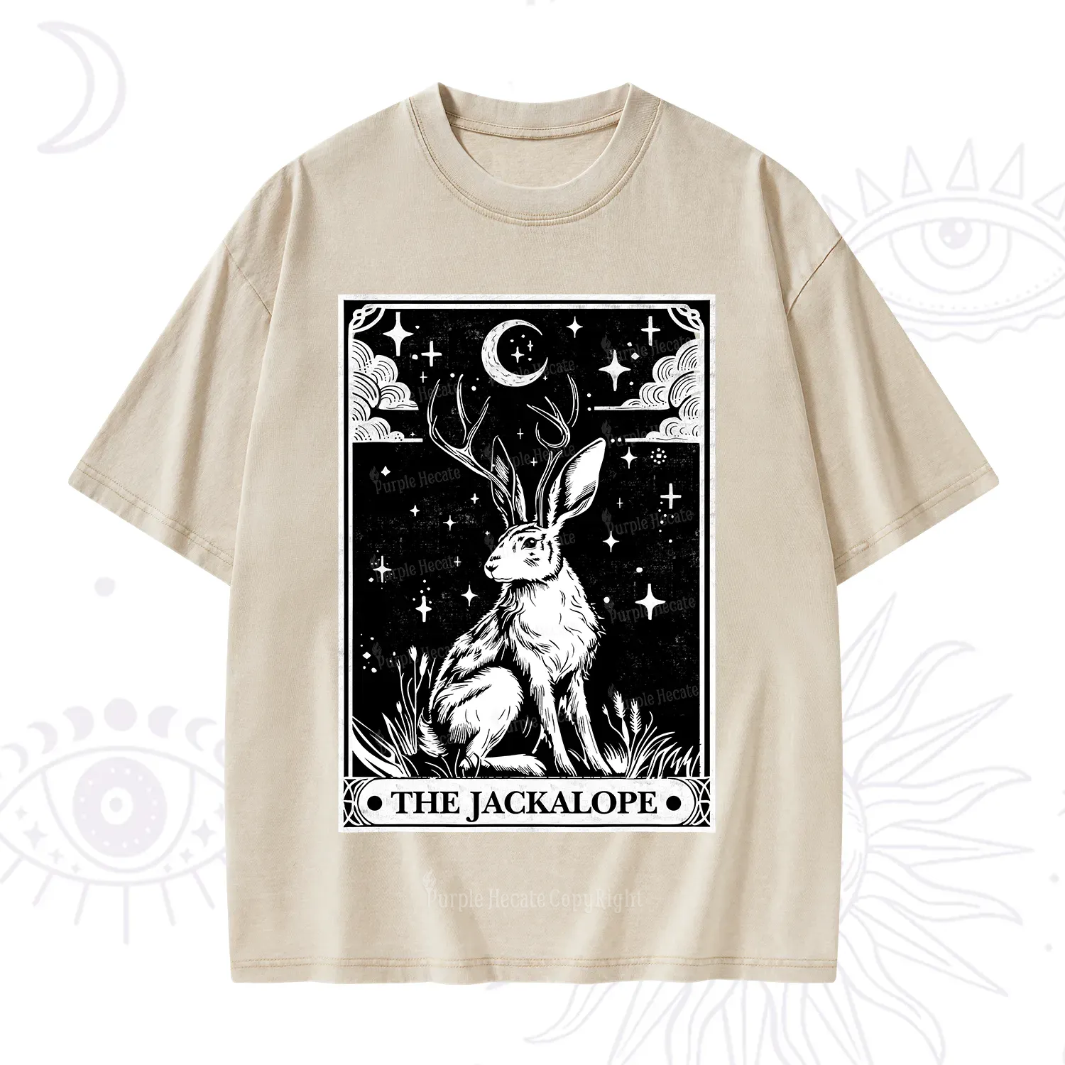 Purplehecate The Jackalope Tarot Washed T-Shirt