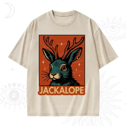 Purplehecate Funny Jackalope Washed T-Shirt