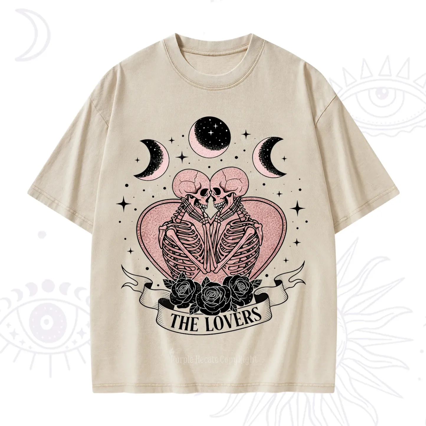 Purplehecate The Lovers of Skeletons Washed T-Shirt