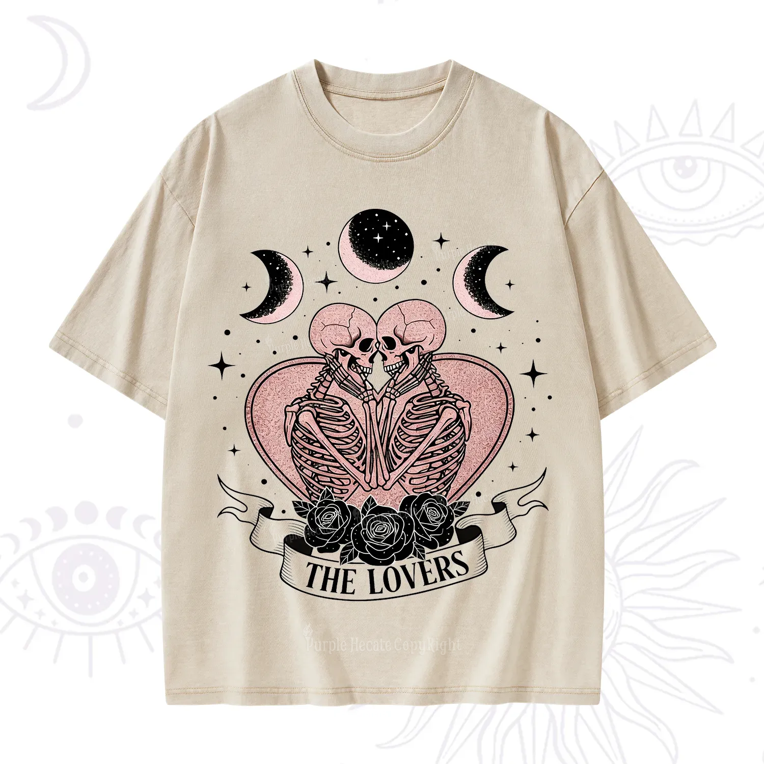 Purplehecate The Lovers of Skeletons Washed T-Shirt