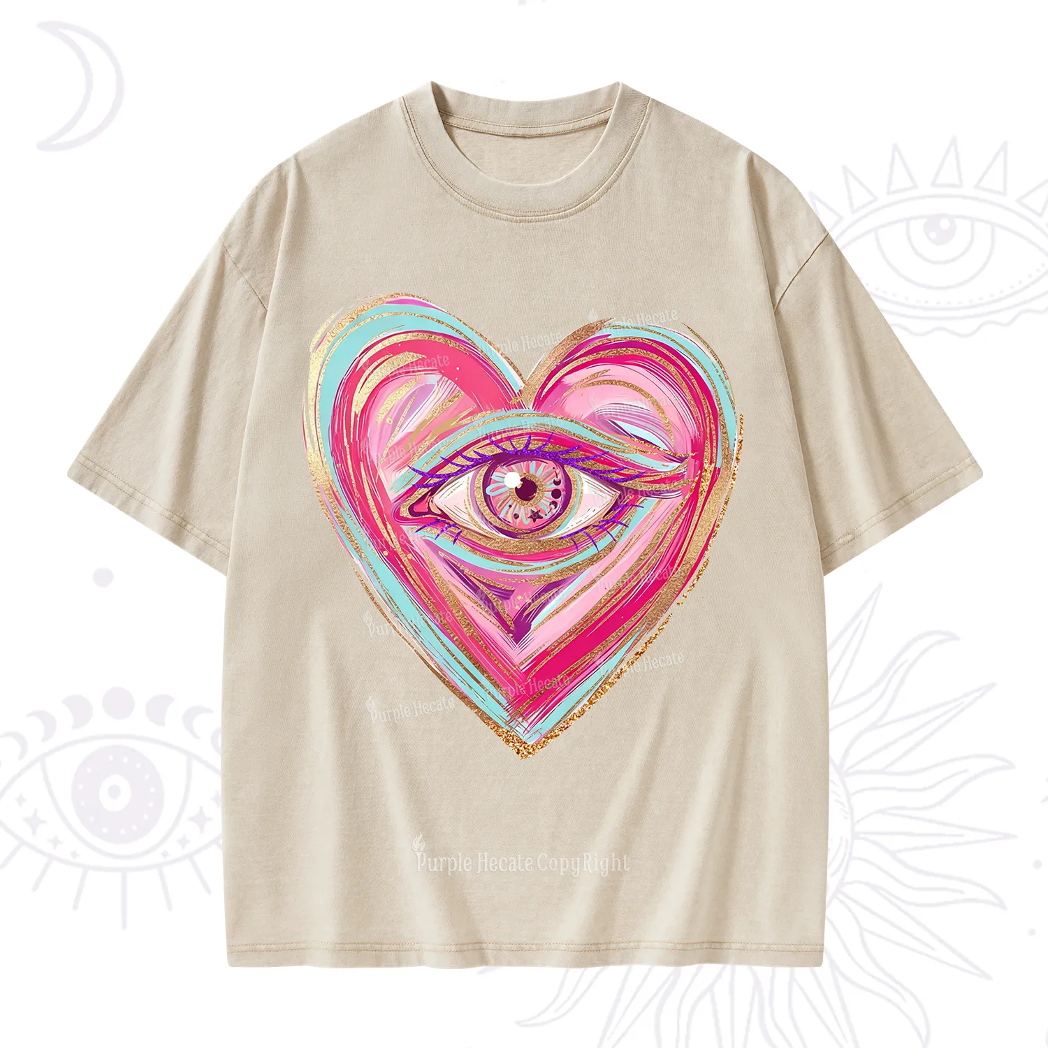Purplehecate Eyes With Hearth Washed T-Shirt