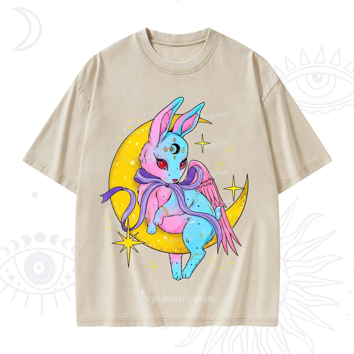 Purplehecate Moonlit Dream Bunny Washed T-Shirt