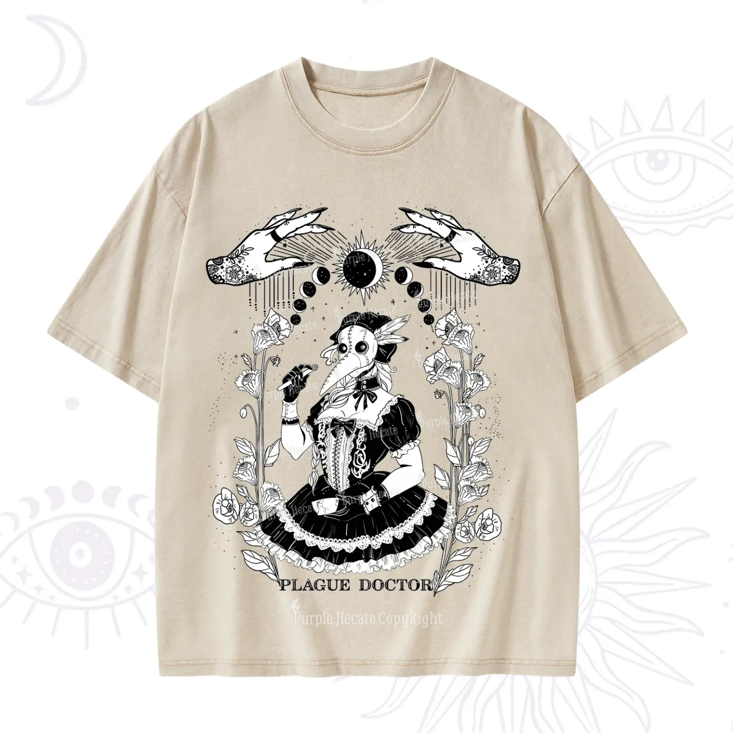Purplehecate Plague Doctor Washed T-Shirt