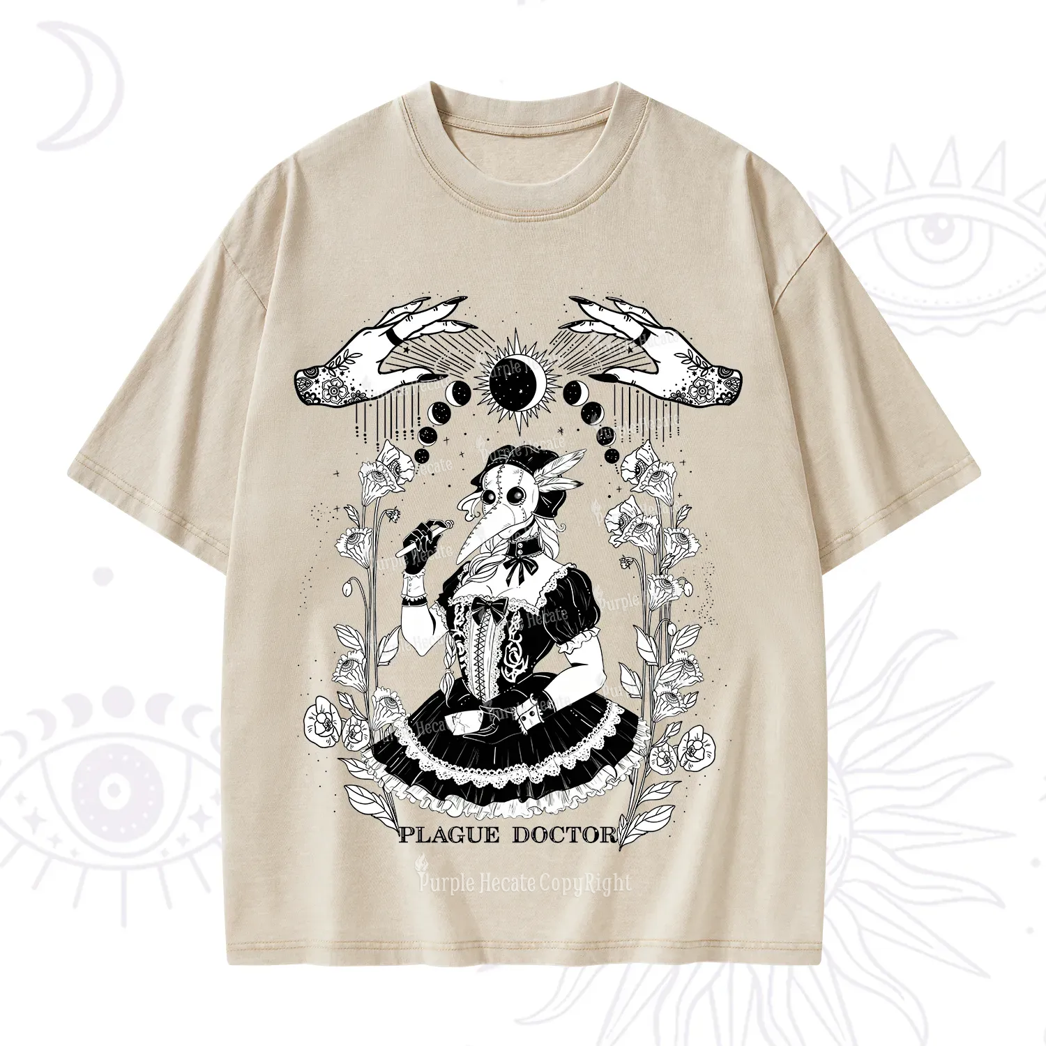 Purplehecate Plague Doctor Washed T-Shirt