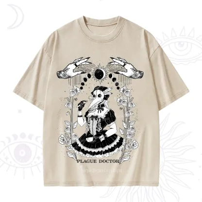 Purplehecate Plague Doctor Washed T-Shirt
