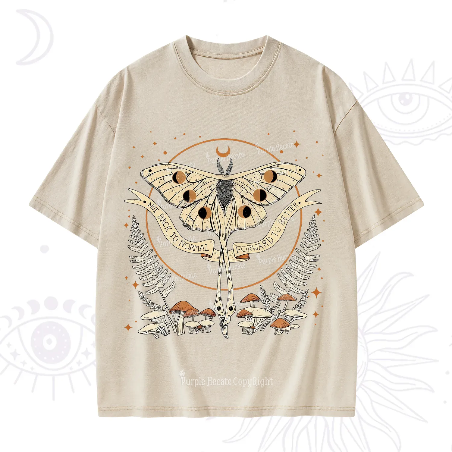Purplehecate Celestial Moth Washed T-Shirt