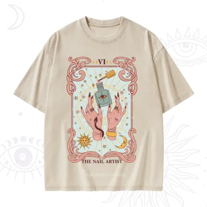 Purplehecate The Nail Artist Tarot Washed T-Shirt