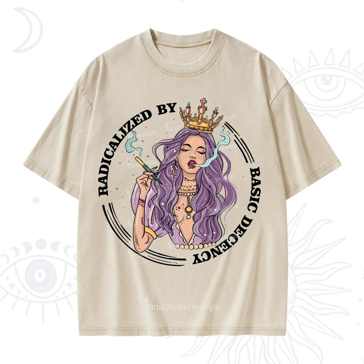 Purplehecate Radicalized By Basic Decency Washed T-Shirt