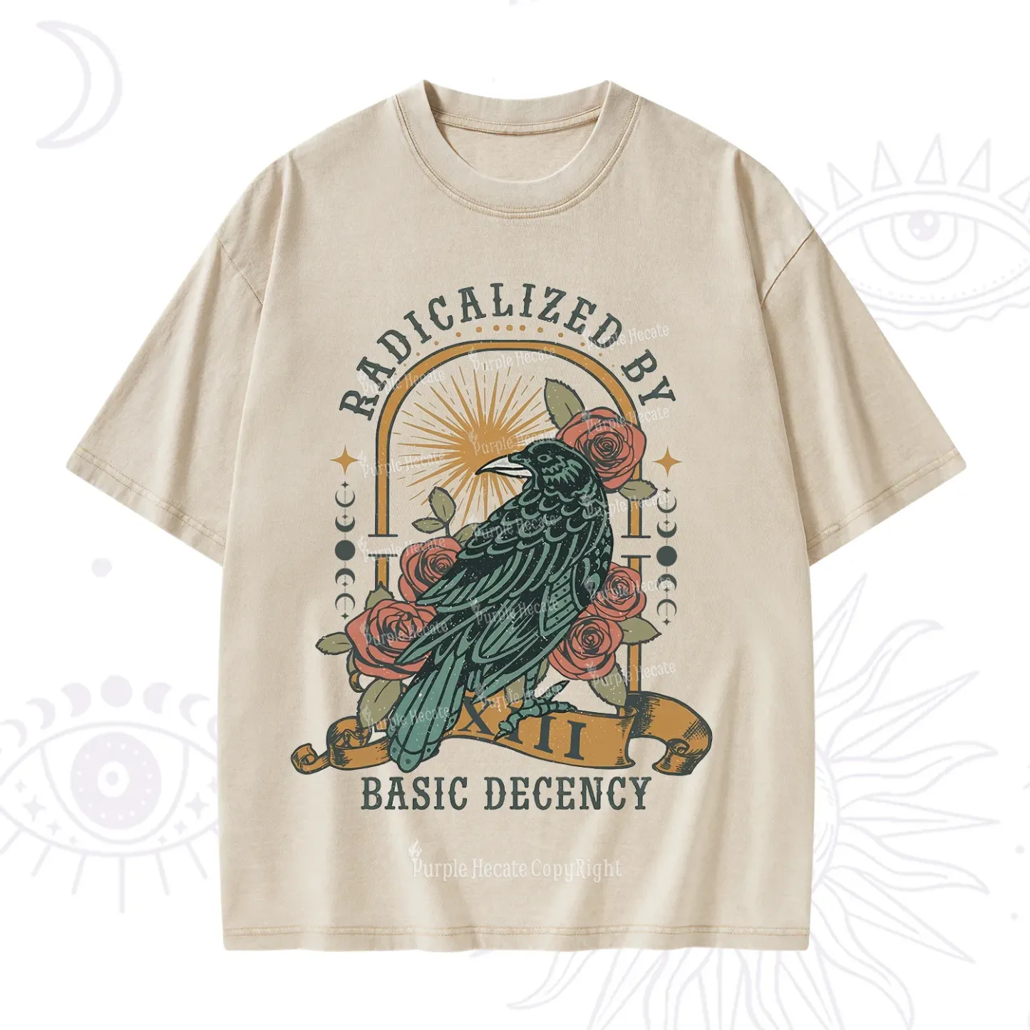 Purplehecate Radicalized By Basic Decency Washed T-Shirt