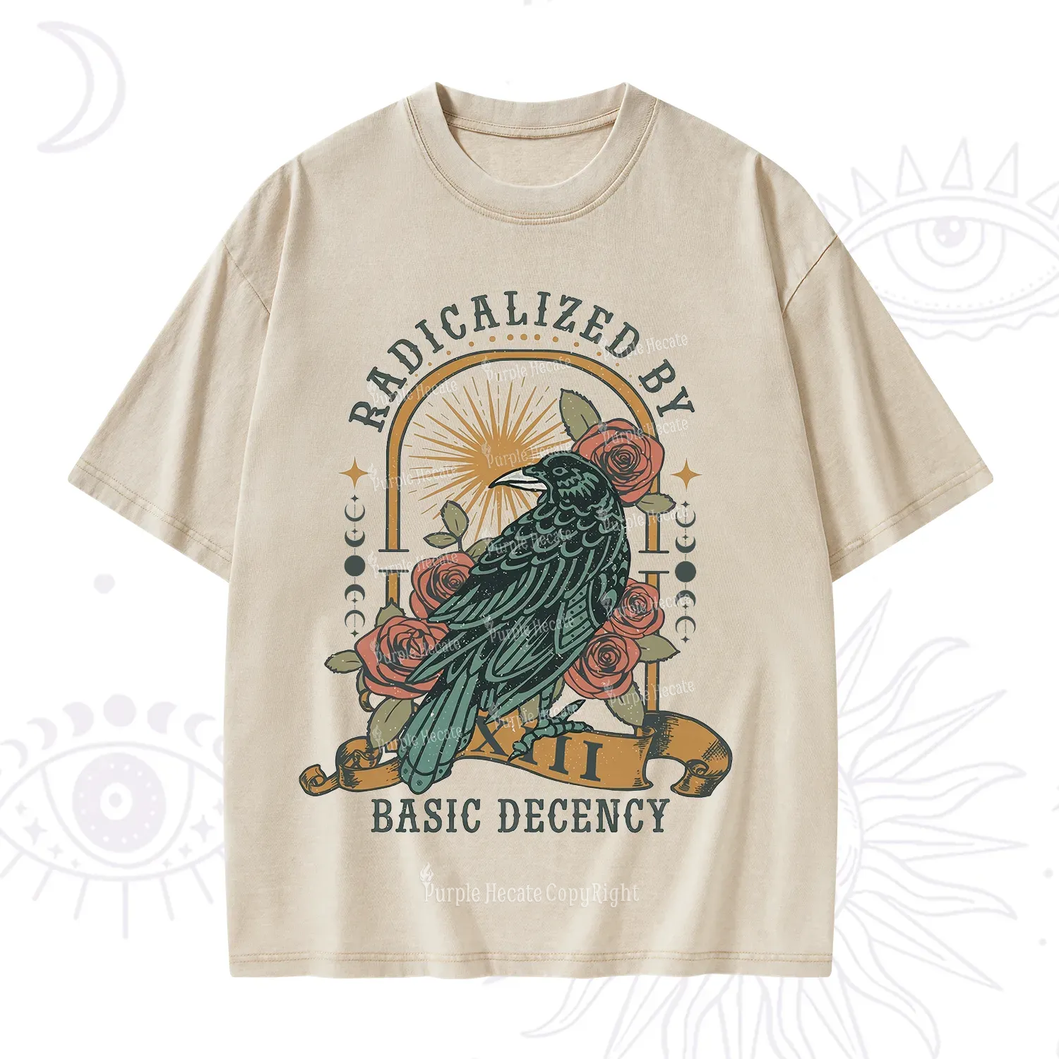 Purplehecate Radicalized By Basic Decency Washed T-Shirt