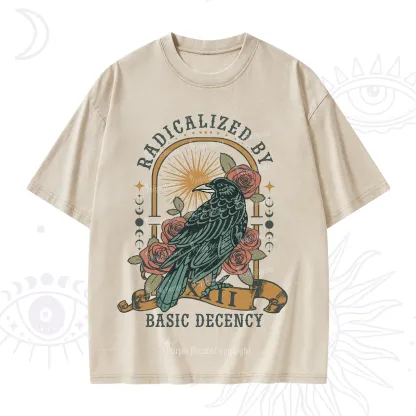 Purplehecate Radicalized By Basic Decency Washed T-Shirt