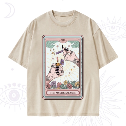 Purplehecate The Mystic Smoker Tarot Card Washed T-Shirt