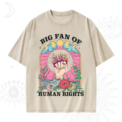 Purplehecate Big Fan of Human Rights Washed T-Shirt