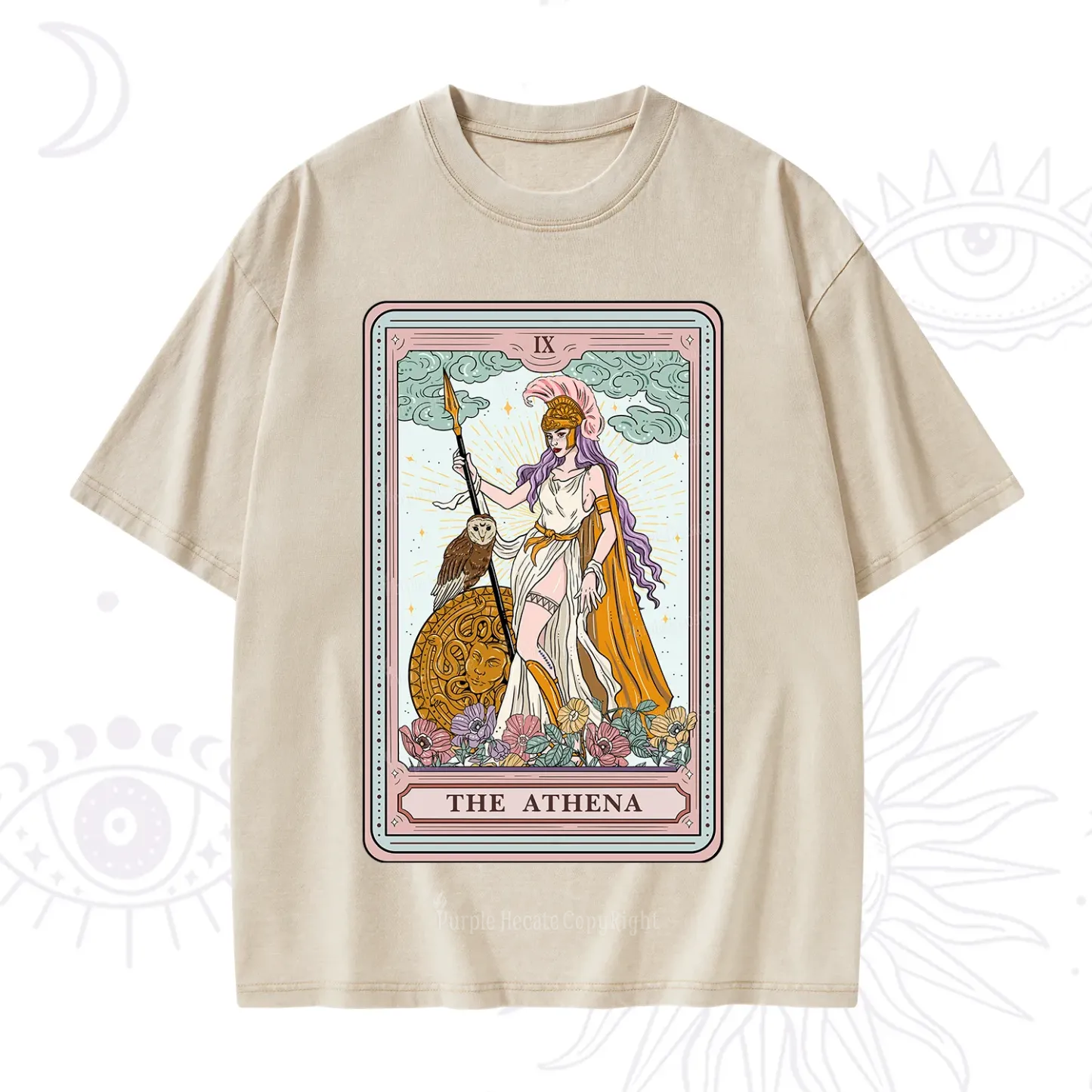 Purplehecate The Athena Tarot Washed T-Shirt