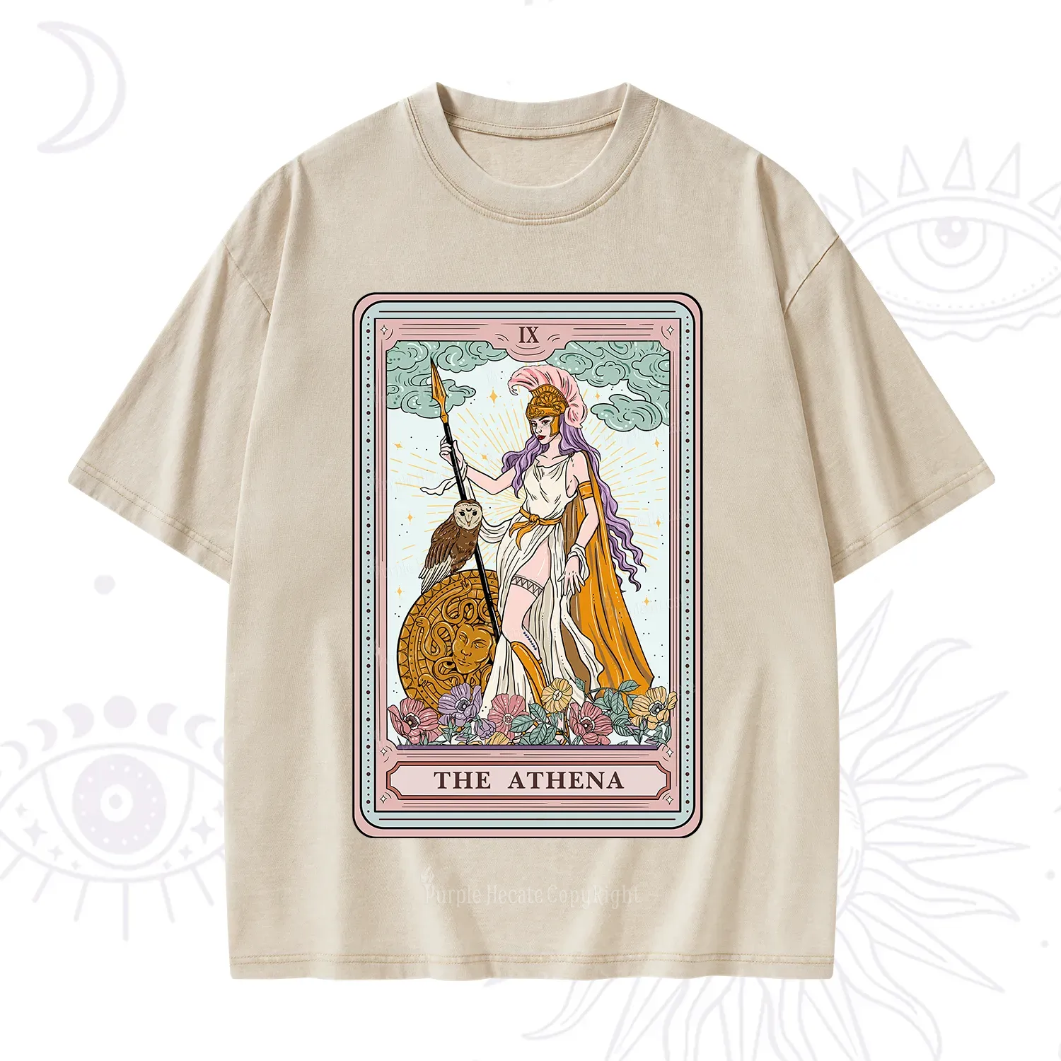 Purplehecate The Athena Tarot Washed T-Shirt