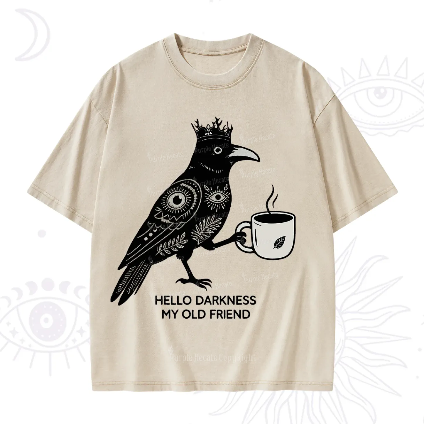 Purplehecate Hello Darkness My Old Friend Washed T-Shirt