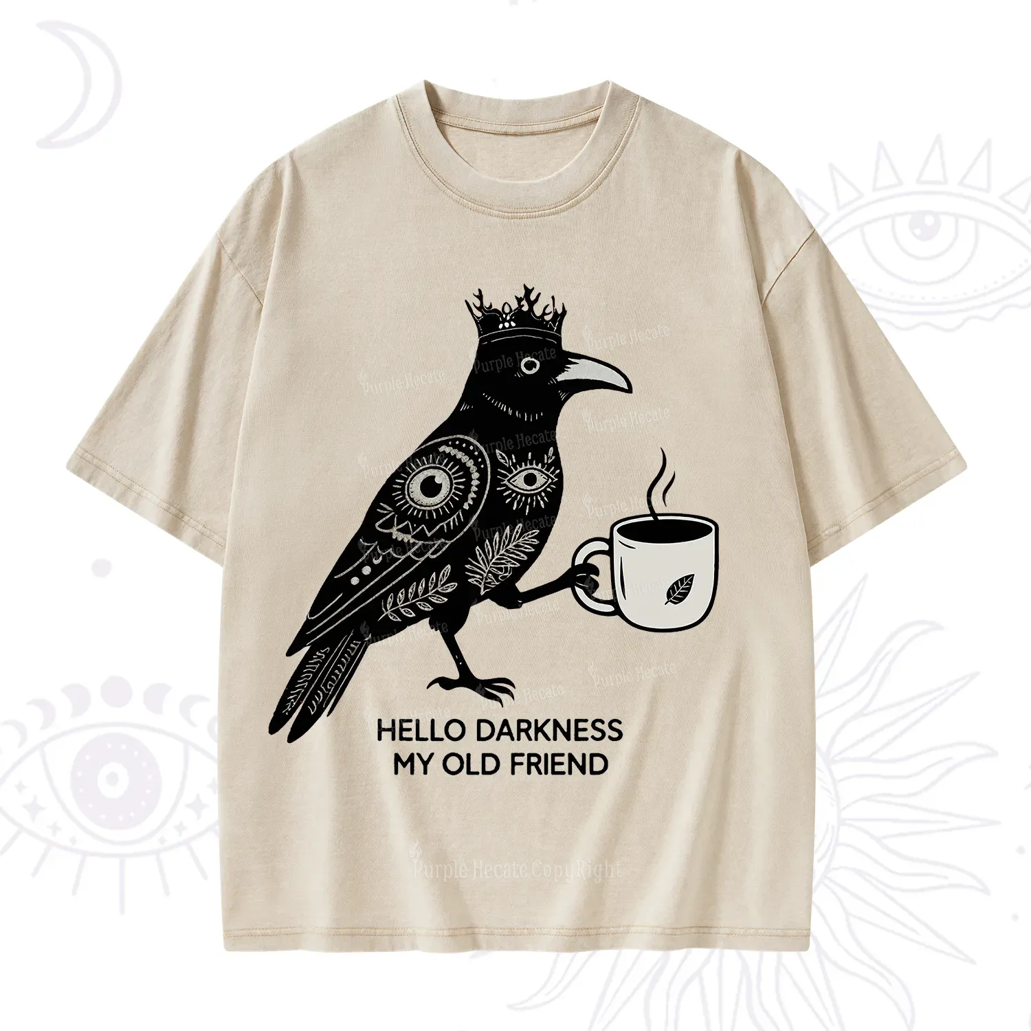 Purplehecate Hello Darkness My Old Friend Washed T-Shirt