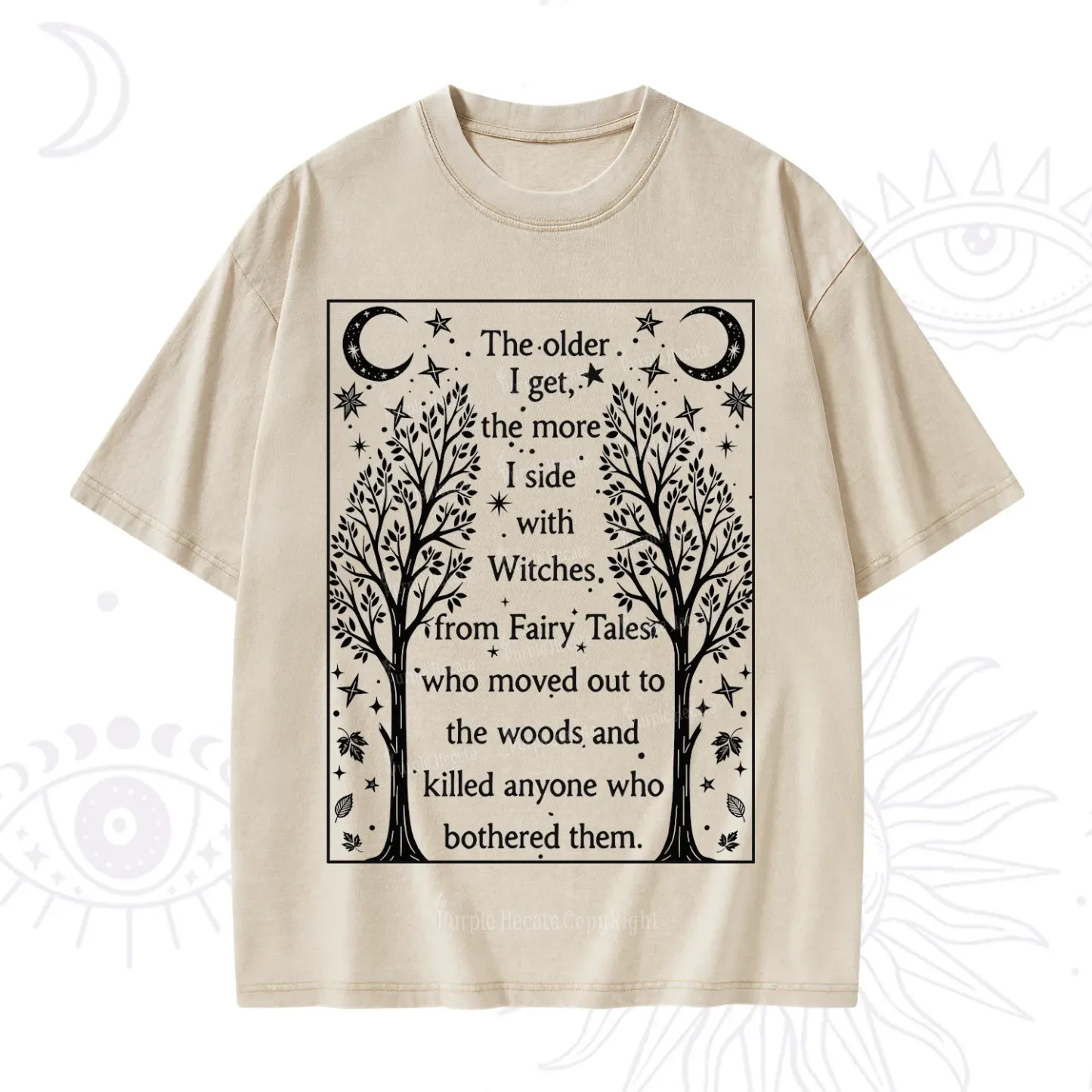 Purplehecate Side With Witches Washed T-Shirt