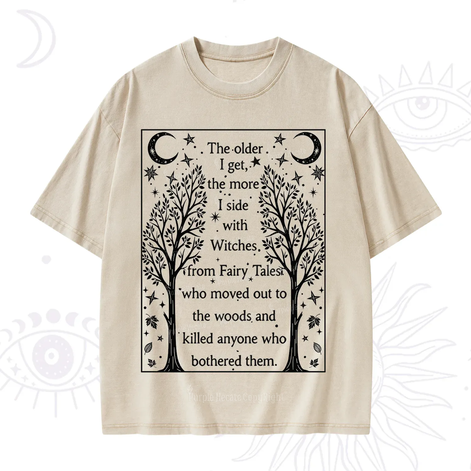 Purplehecate Side With Witches Washed T-Shirt