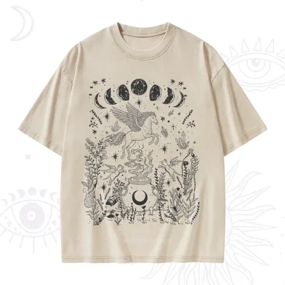 Purplehecate Celestial Pegasus Washed T-Shirt