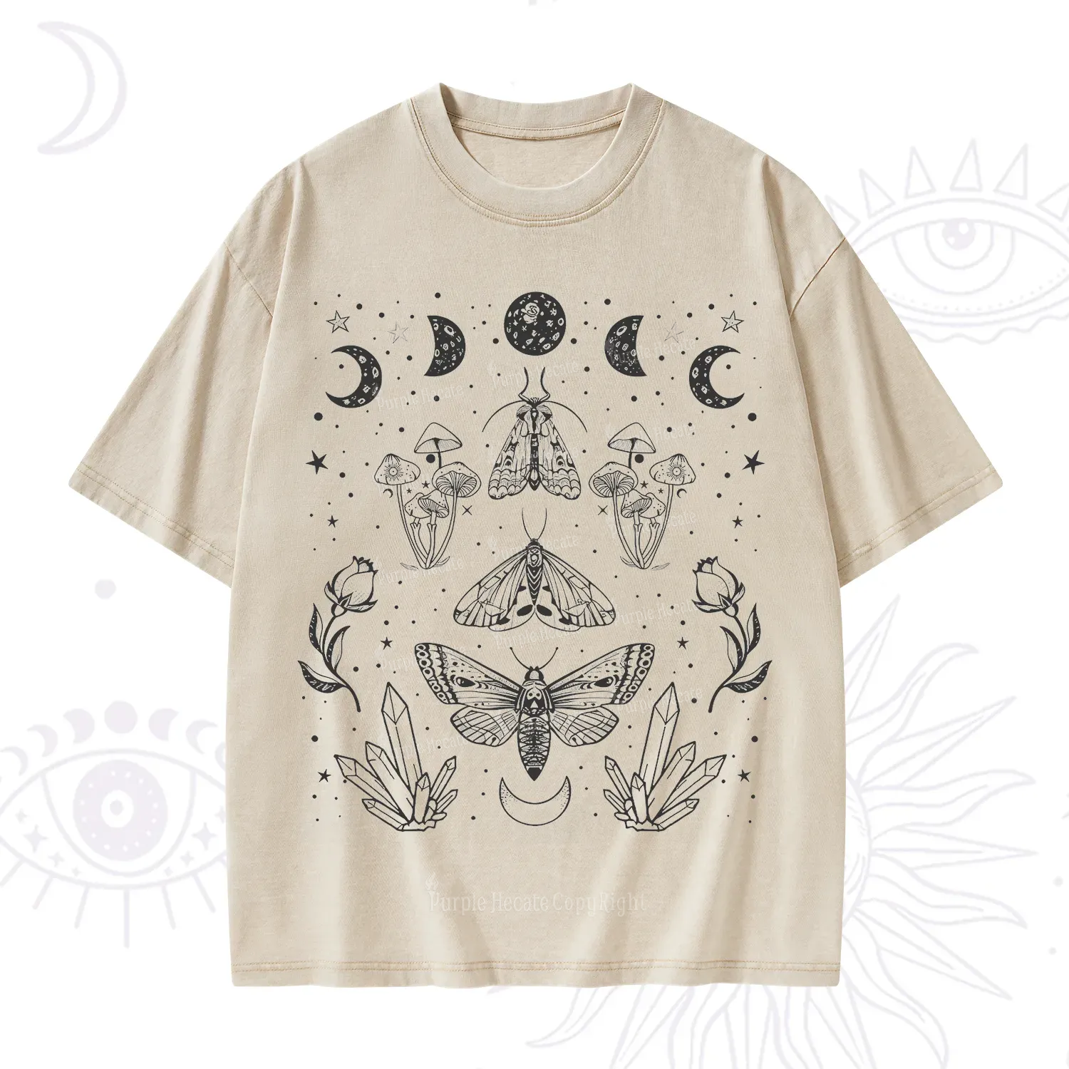Purplehecate Mystical Moth Washed T-Shirt