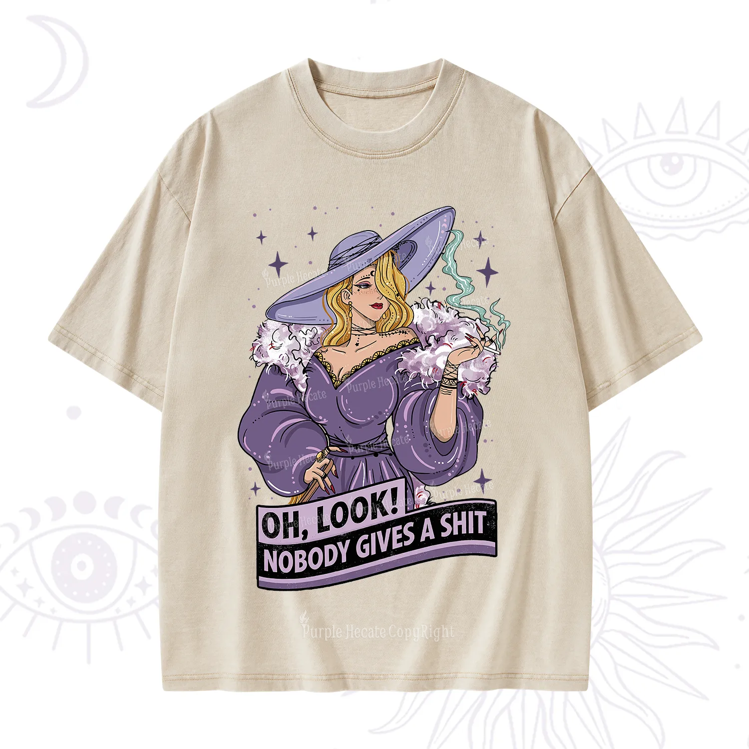 Purplehecate Oh Look Nobody Gives A Shit Washed T-Shirt