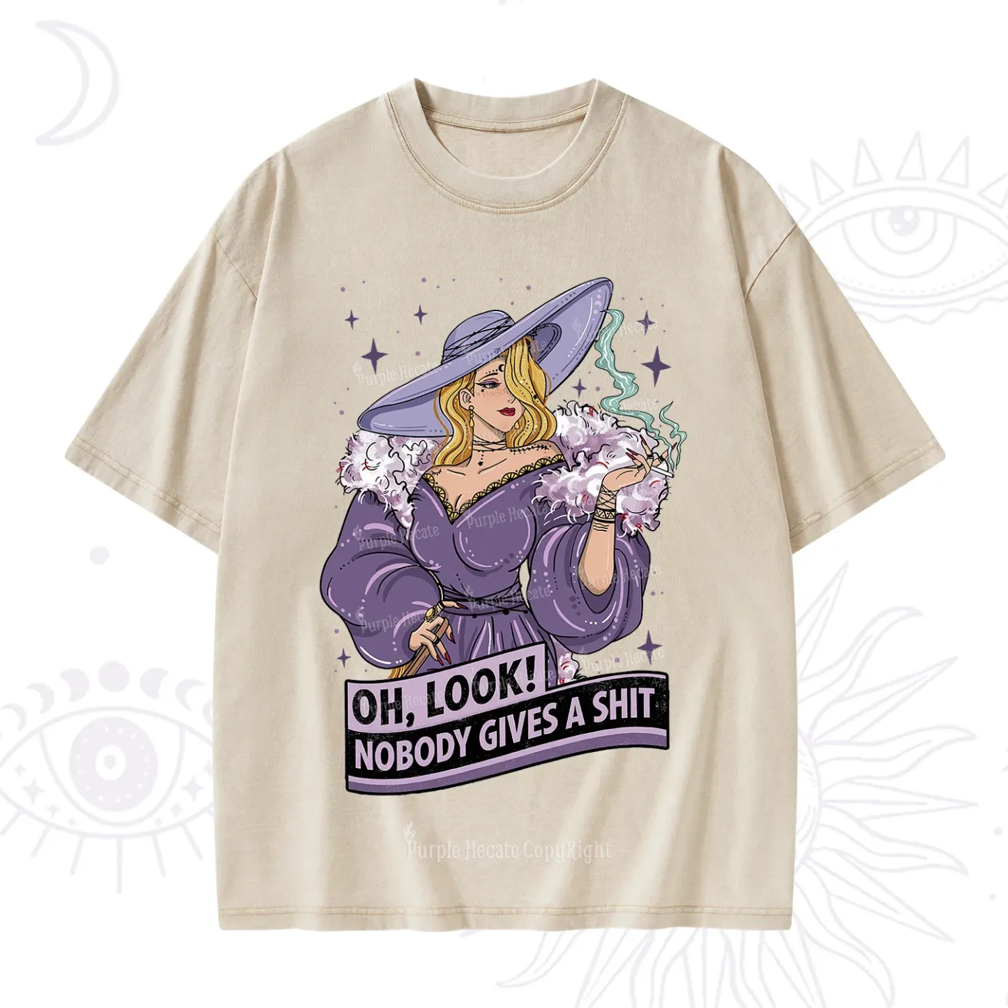 Purplehecate Oh Look Nobody Gives A Shit Washed T-Shirt