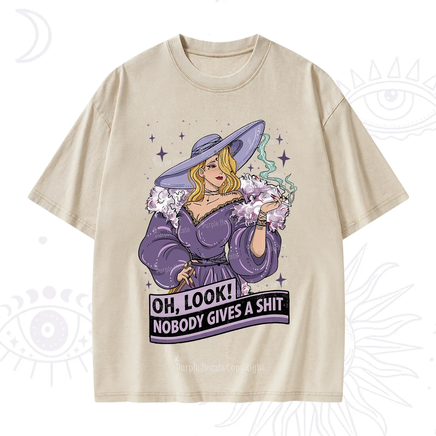 Purplehecate Oh Look Nobody Gives A Shit Washed T-Shirt