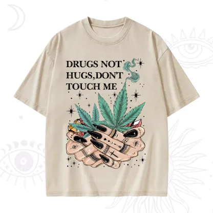 Purplehecate Drugs Not Hugs Washed T-Shirt