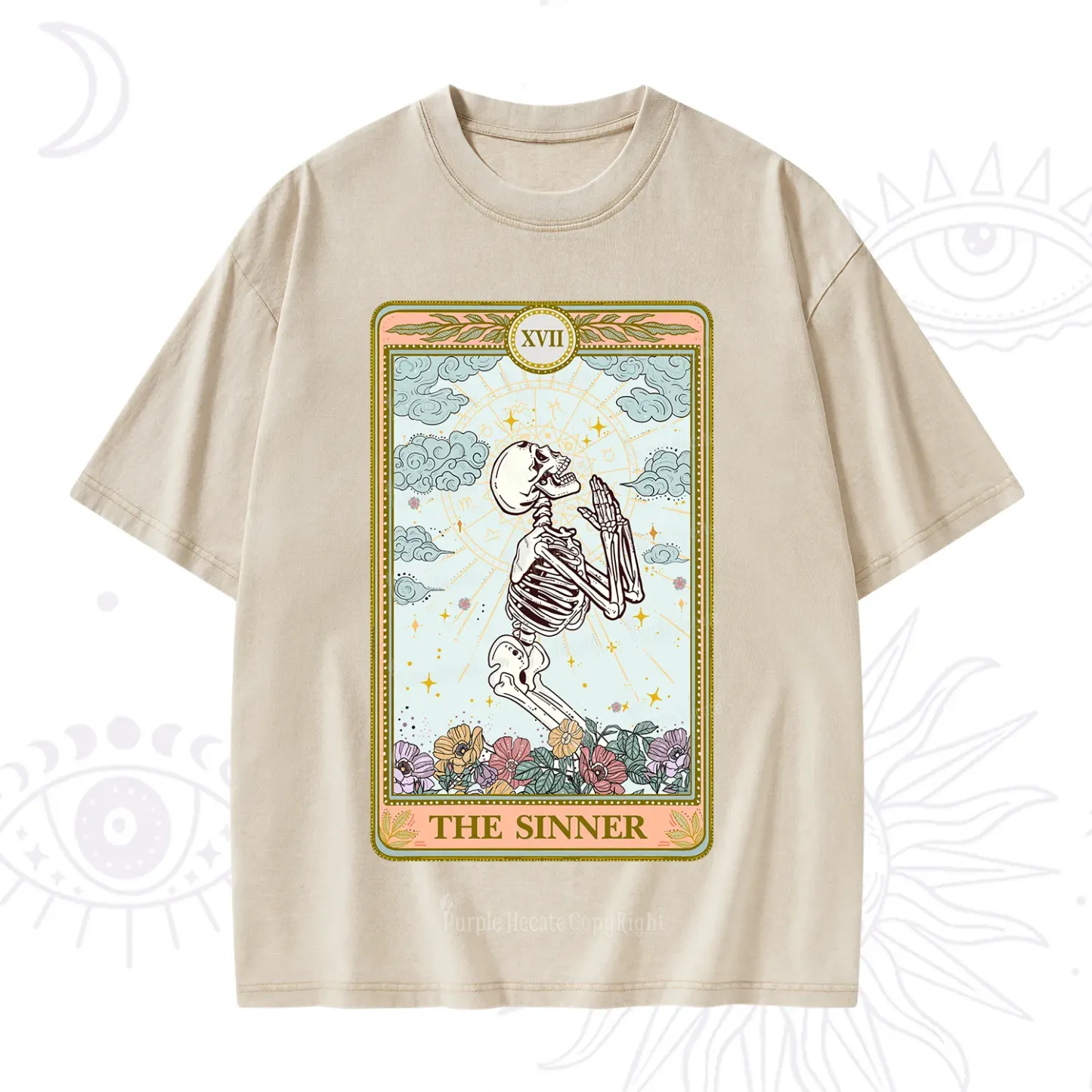 Purplehecate The Sinner Tarot Card Washed T-Shirt