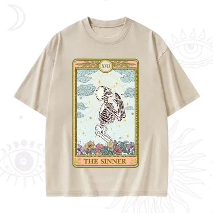 Purplehecate The Sinner Tarot Card Washed T-Shirt