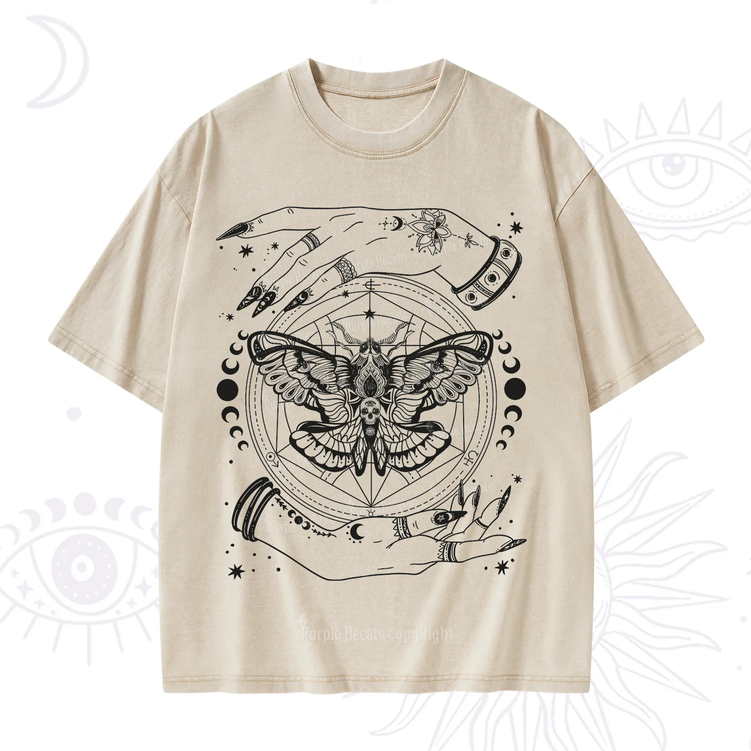 Purplehecate Alchemy Death Moth Washed T-Shirt