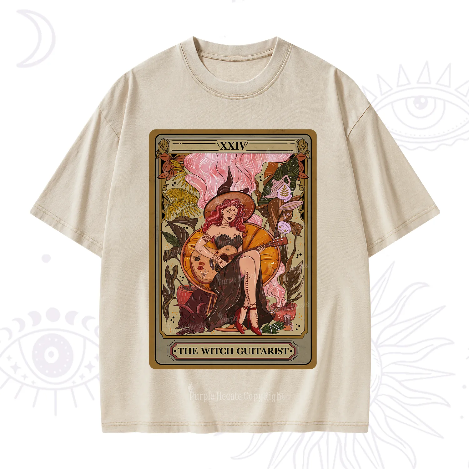 Purplehecate The Witch Guitarist Tarot Washed T-Shirt