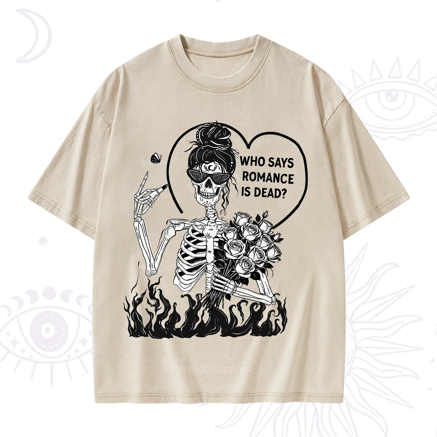 Purplehecate Who Says Romnace Is Dead Washed T-Shirt