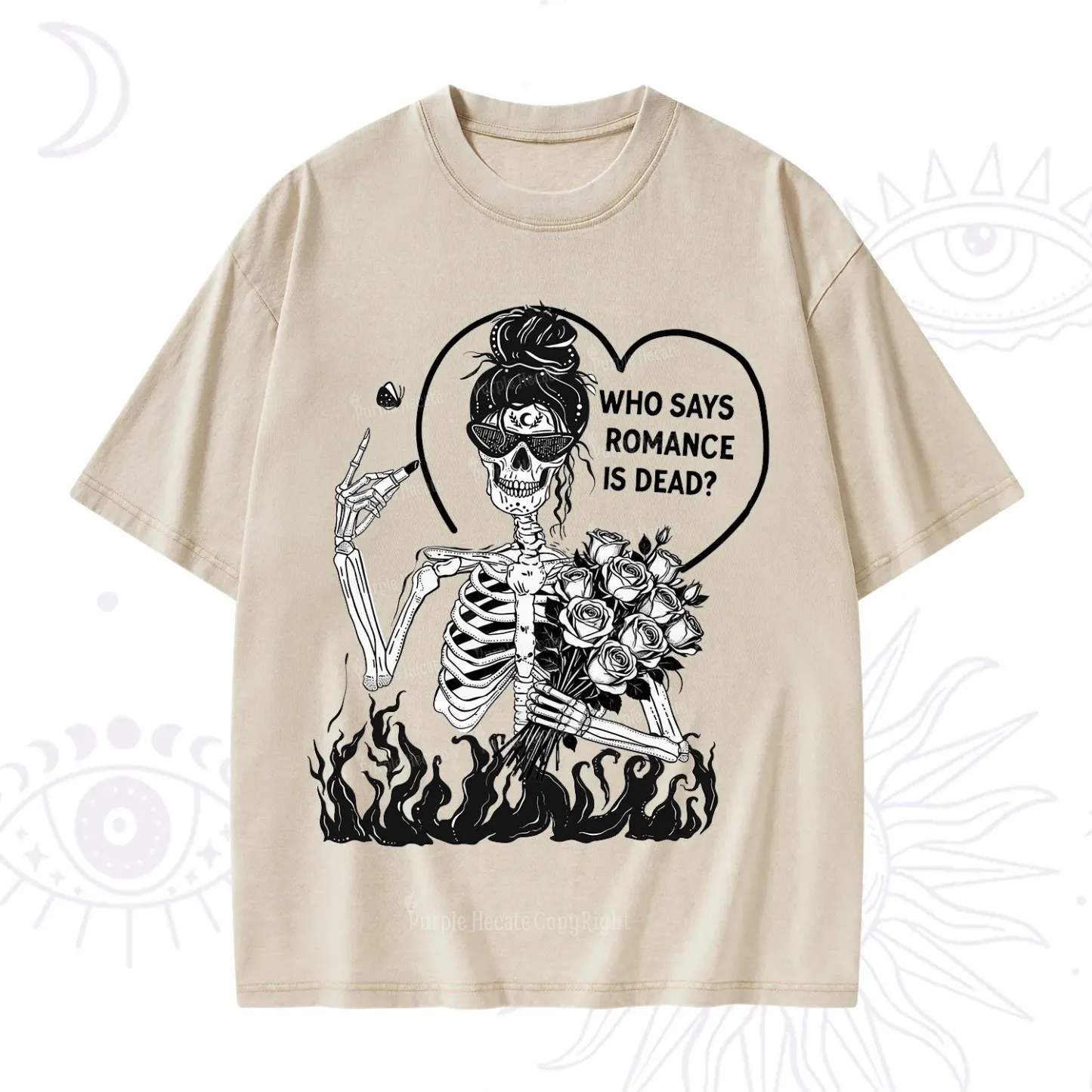 Purplehecate Who Says Romnace Is Dead Washed T-Shirt