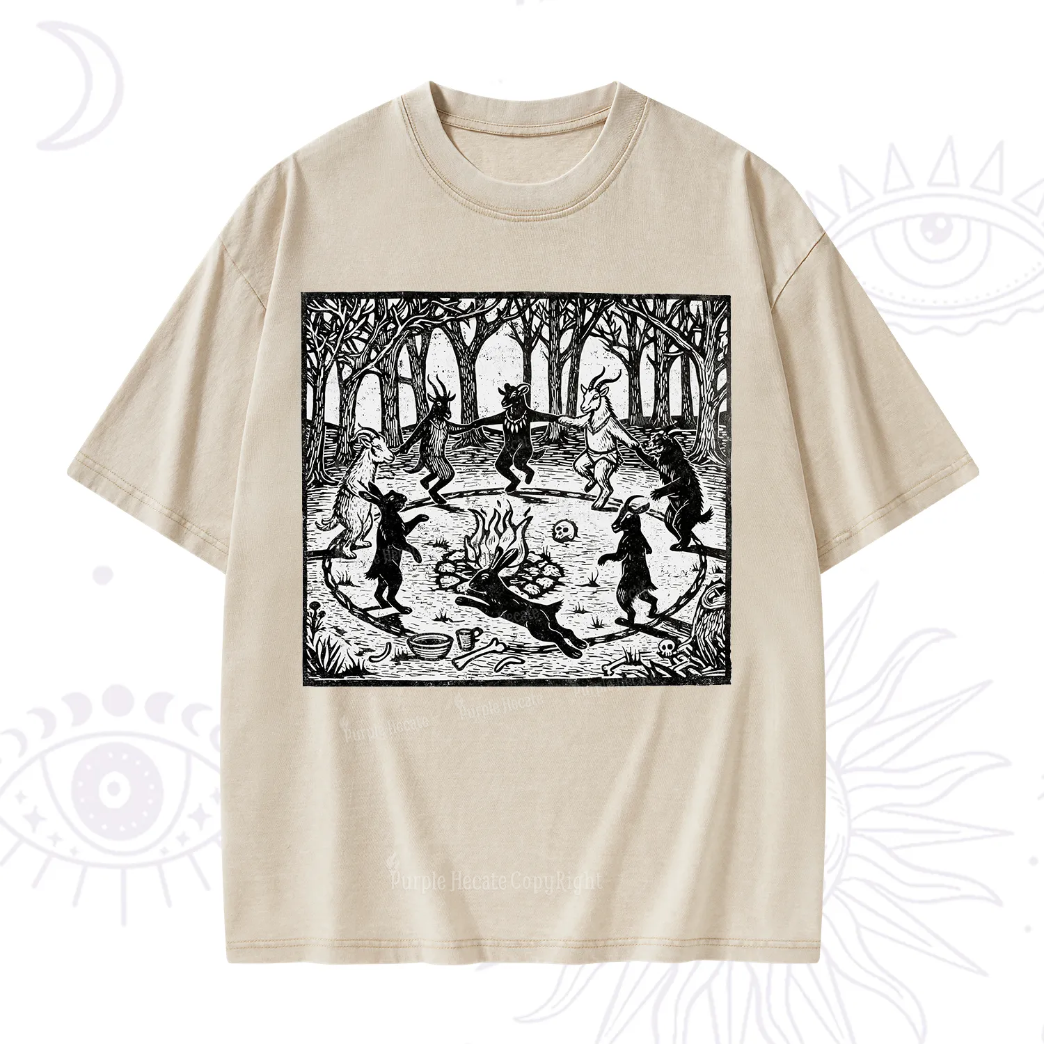 Purplehecate Woodland Rites of the Black Goat Washed T-Shirt