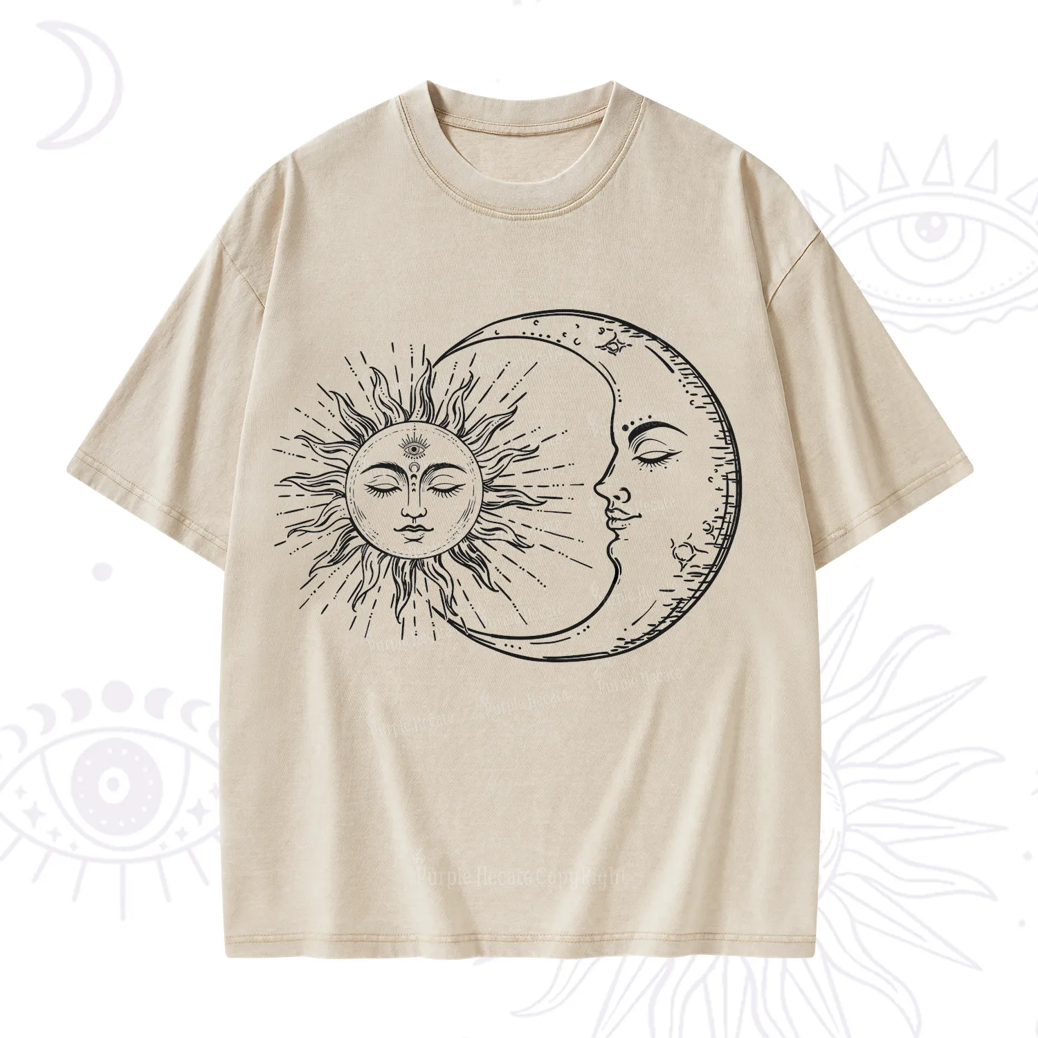 Purplehecate The Moon And The Sun Washed T-Shirt