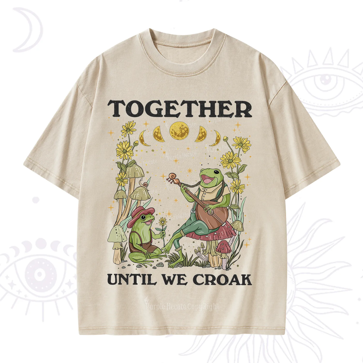 Purplehecate Together Until We Croak Frog Washed T-Shirt