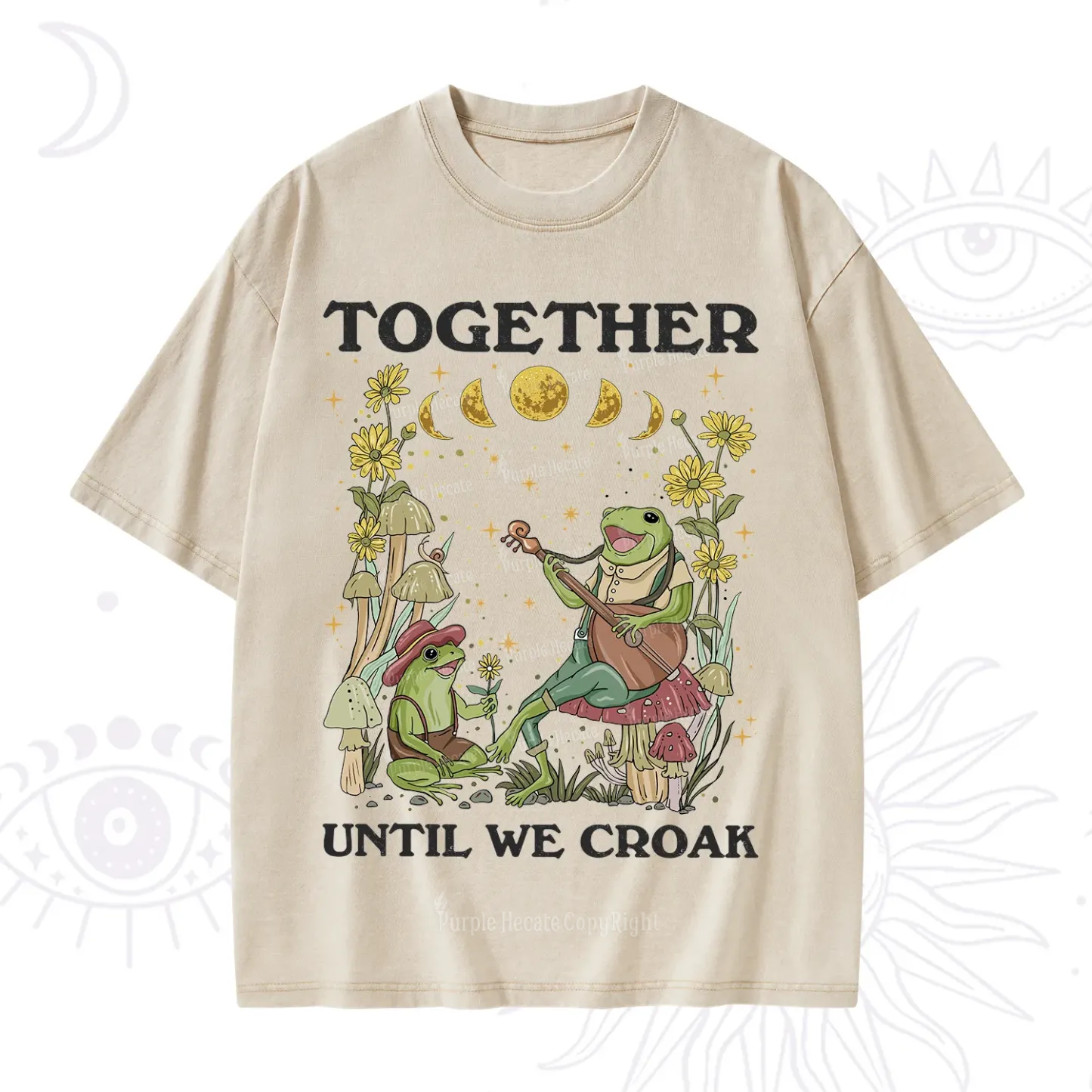 Purplehecate Together Until We Croak Frog Washed T-Shirt