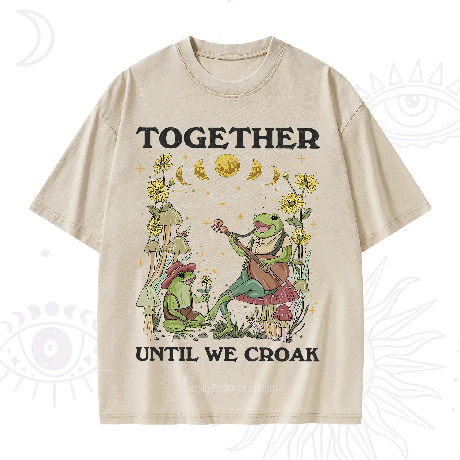Purplehecate Together Until We Croak Frog Washed T-Shirt