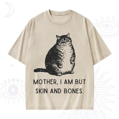 Purplehecate Cat Mother I Am But Skin And Bones Washed T-Shirt