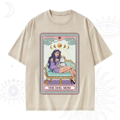Purplehecate The Dog Mom Tarot Card Washed T-Shirt