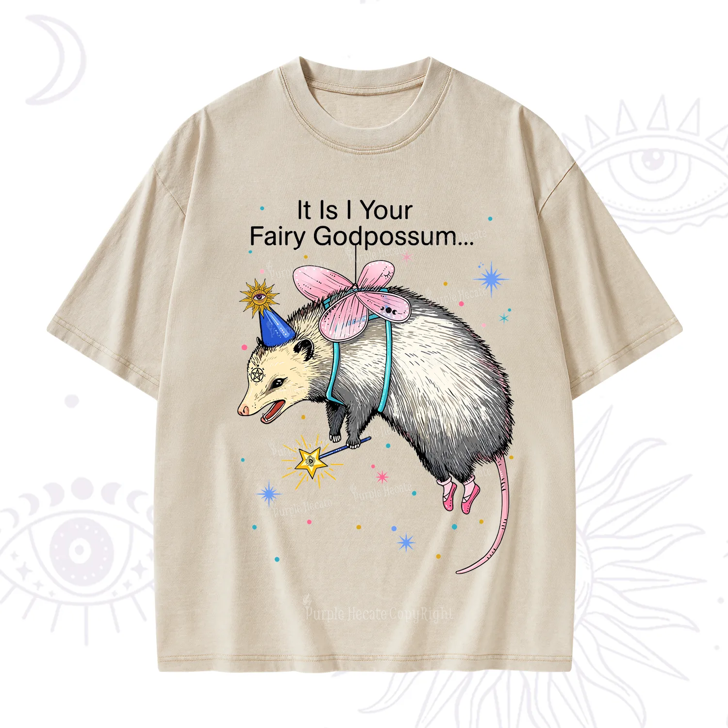 Purplehecate It Is I Your Fairy Godpossum Washed T-Shirt