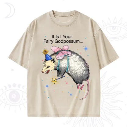 Purplehecate It Is I Your Fairy Godpossum Washed T-Shirt