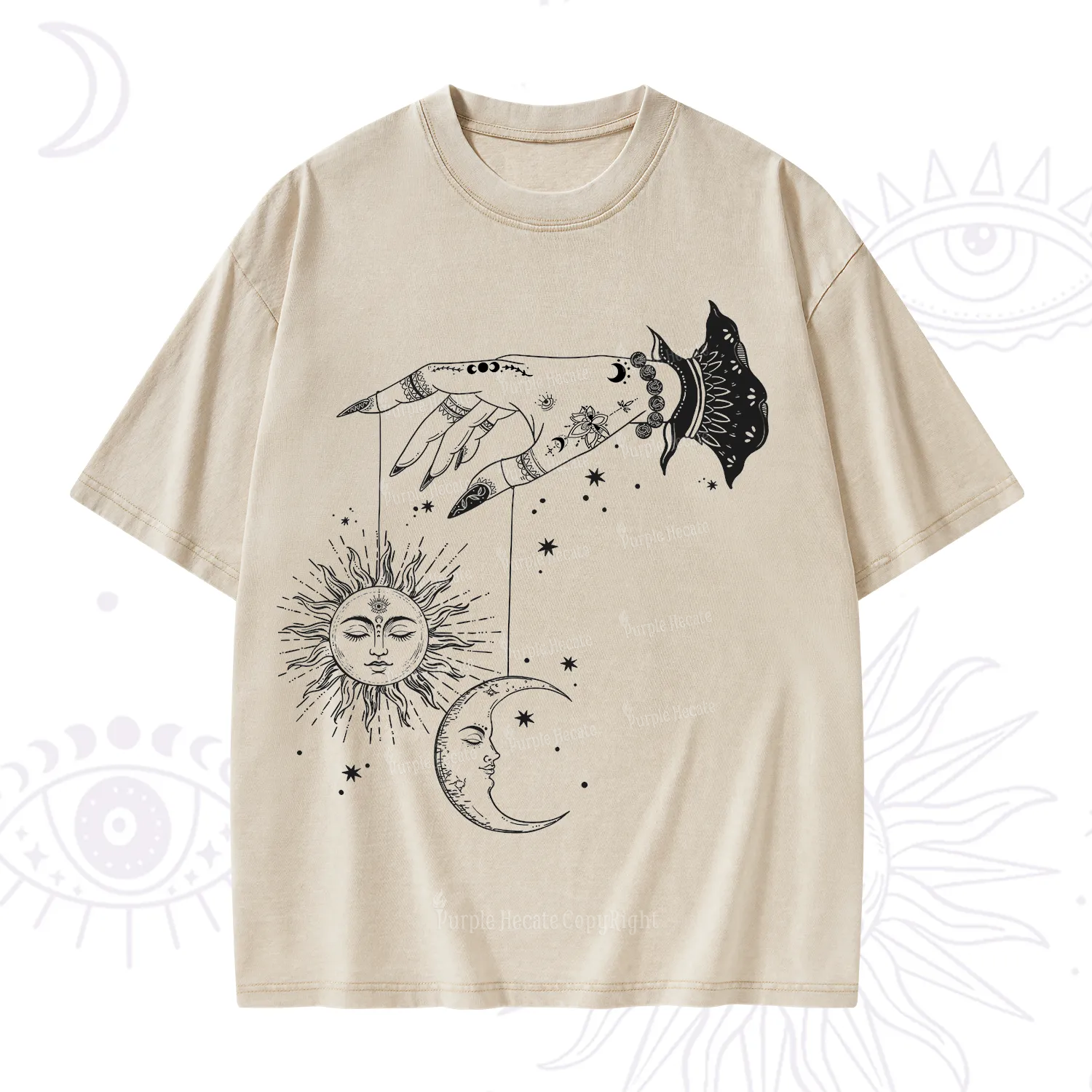 Purplehecate Witch's Sun and Moon Washed T-Shirt