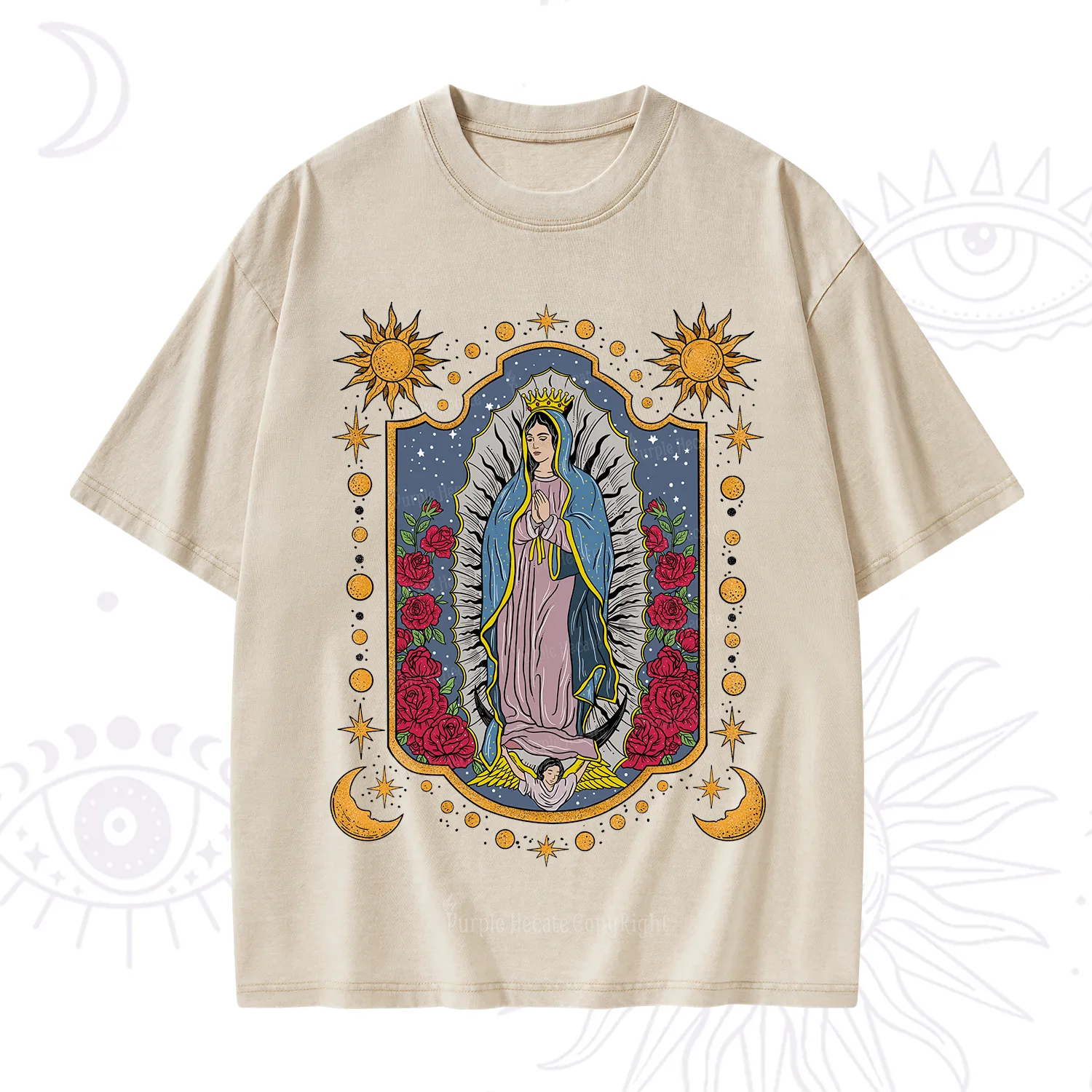 Purplehecate Our Lady of Guadalupe Washed T-Shirt