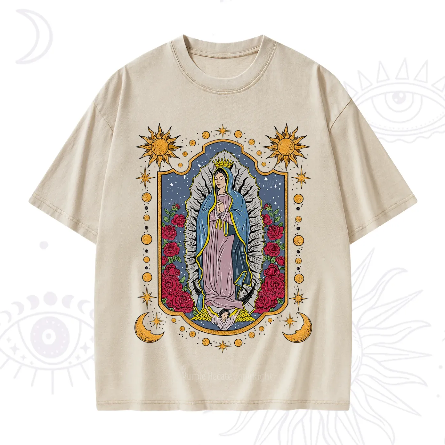 Purplehecate Our Lady of Guadalupe Washed T-Shirt