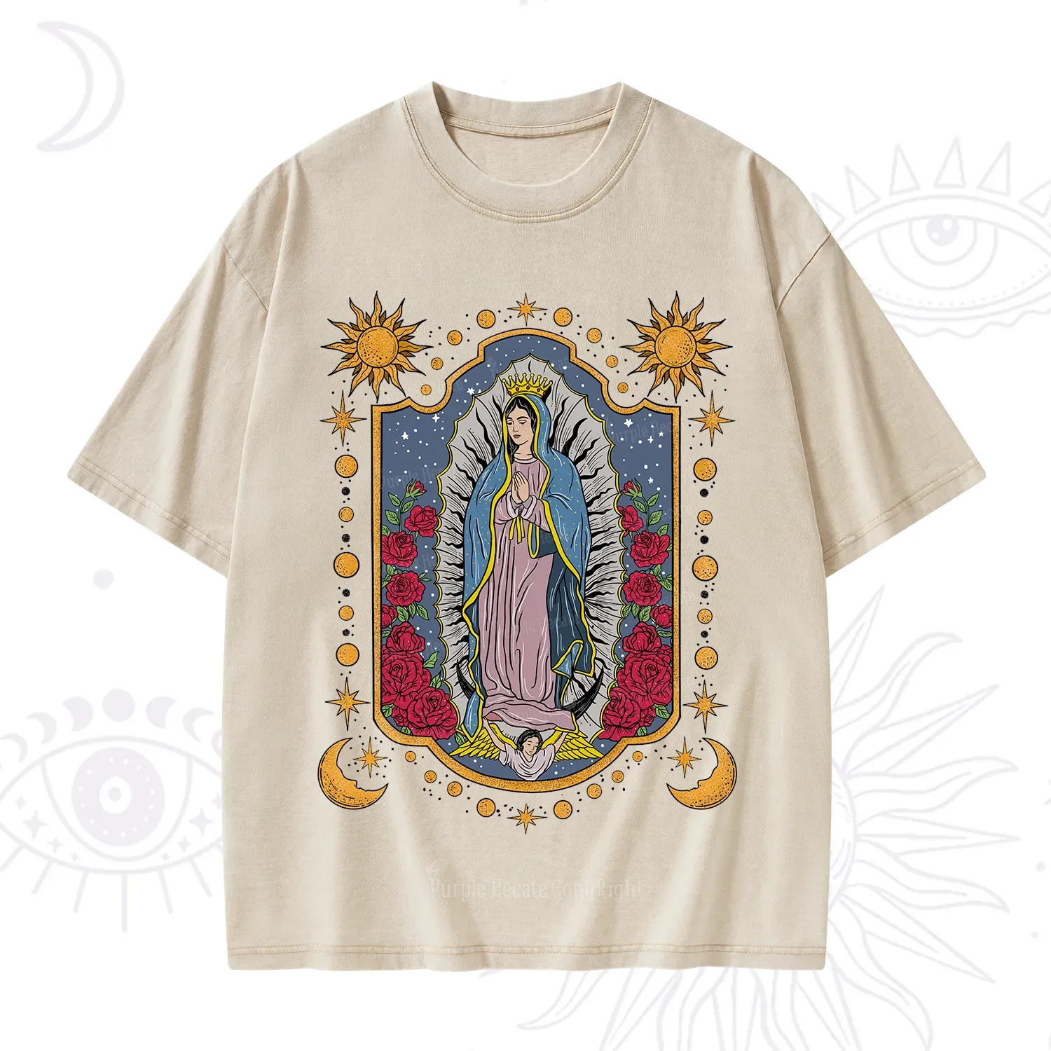 Purplehecate Our Lady of Guadalupe Washed T-Shirt