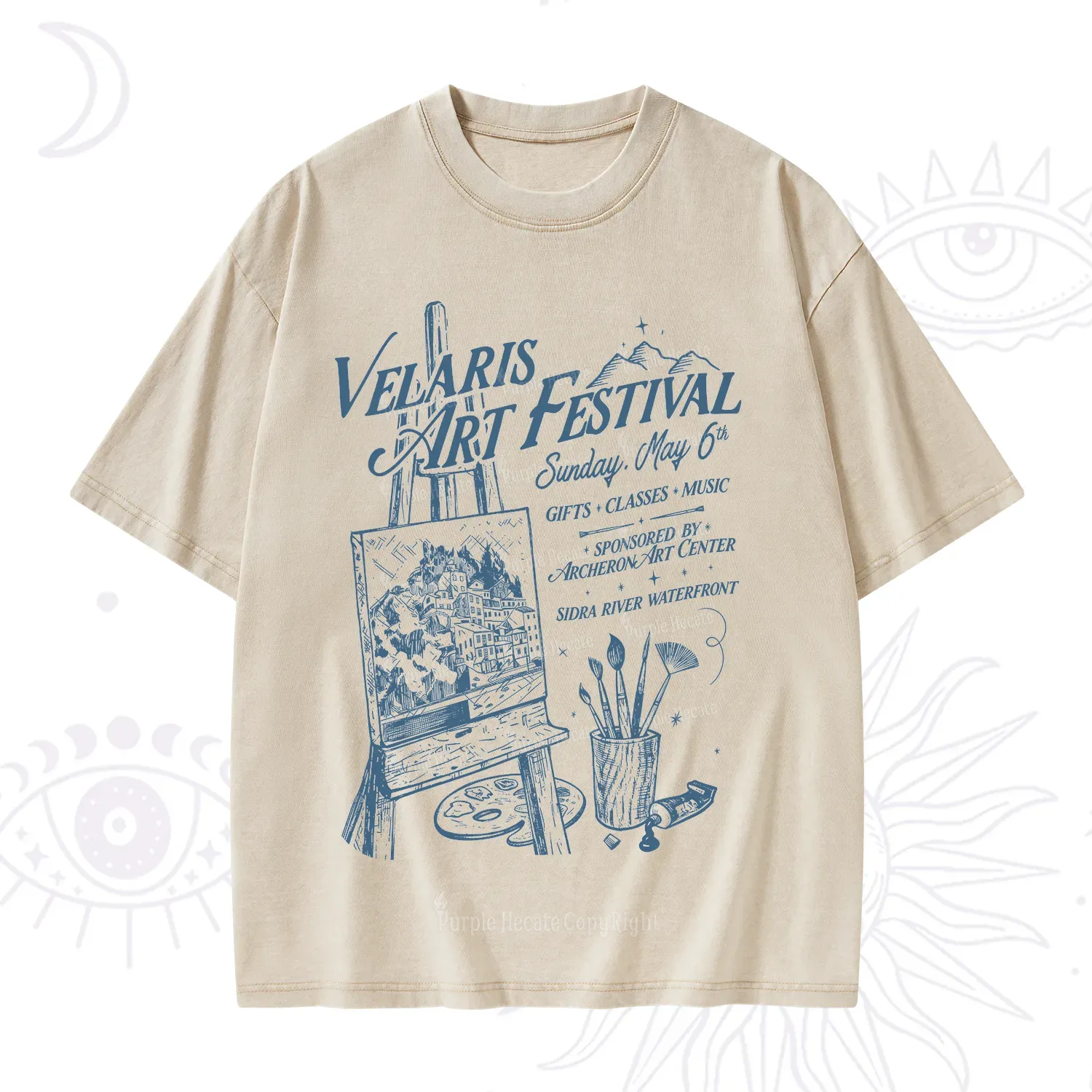 Purplehecate Starlight Court Art Show Washed T-Shirt